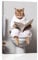 ZXHYWYM Cat Bathroom Wall Art Cat on Toilet Picture Cute Cat Bath Poster Funny Bathroom Signs with Animals Modern WC Restroom Washroom Lavatory Decor (A, (40.00 x 60.00 cms))