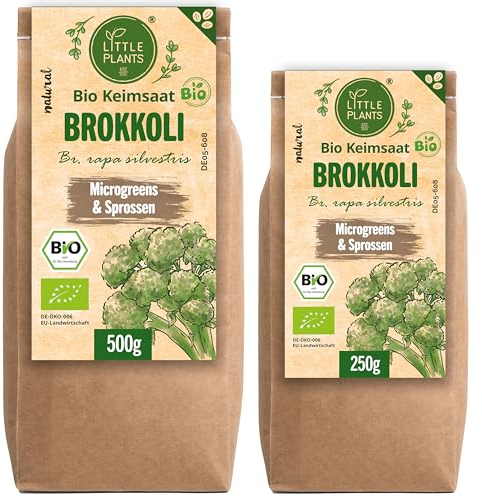 Little Plants Bio UR-Brokkoli Sprossen Samen [250g] - UR-Brokkoli-Samen mit über 95% Keimfähigkeit - UR-Brokkolisprossen & Microgreens zum Keimen (inkl. Ebook)