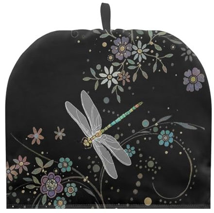 TOADDMOS Dragonfly Floral Print Teapot Cosy Keep Warm Tea Cosy Insulated Dust Cover Kitchen Accessories Tabletop Kettle Dust Cover