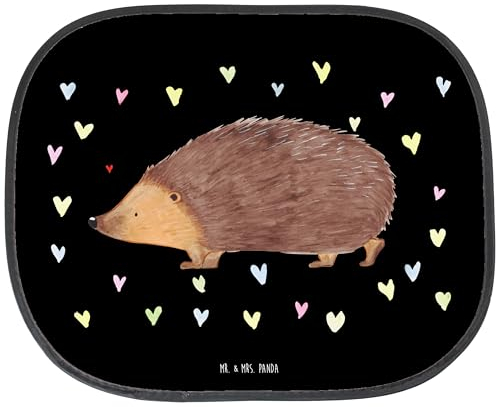 Mr. & Mrs. Panda Auto Sonnenschutz Igel Herzen - Geschenk, Gute Laune, lustige Sprüche, Liebe, Sonnenschutz für Auto, Tiermotive, Kuss, Tiere,