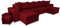 Generisch NAWSTOL Best Ecksofa U mit Schlaffunktion ! Couch U-Form mit Bettkästen, Sofa (Rot)