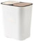siduytin Poubelle de tri Pratique à Double Compartiment, avec Bouton-Poussoir rectangulaire en Plastique innovant, poubelles à déchets, Blanc, 29X21X33CM