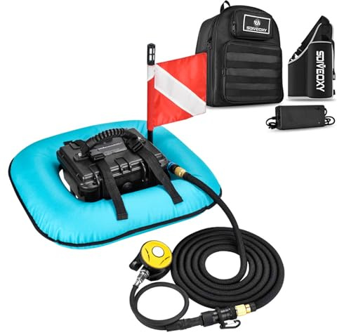Kavolet Tragbarer elektrischer Tauchventilator, wiederaufladbarer Tauchsystem, wasserdichter Luftkompressor, Tauchtank mit Reiserucksack zum Tauchen für Tauchen, Angeln