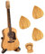 Roinaid Plektren Gitarre Plektrum Guitar Picks Plektrum Akustikgitarre Gitarren Holz-Pick-Box, Enthält 1 Gitarren, 3 Gitarren-Pick, 1 Aufbewahrungsbox, 1 Halter, geeignet für Ukulele-Liebhaber