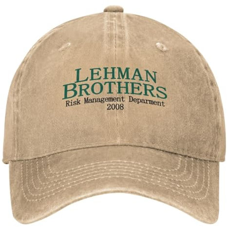 QIYAEUA Bedruckte Kappe Lehman Brothers Risk Management Casual Baseball Cap Sommer Bank Insolvenz Trucker Hut Verstellbare Running Snapback Cap Geschenk