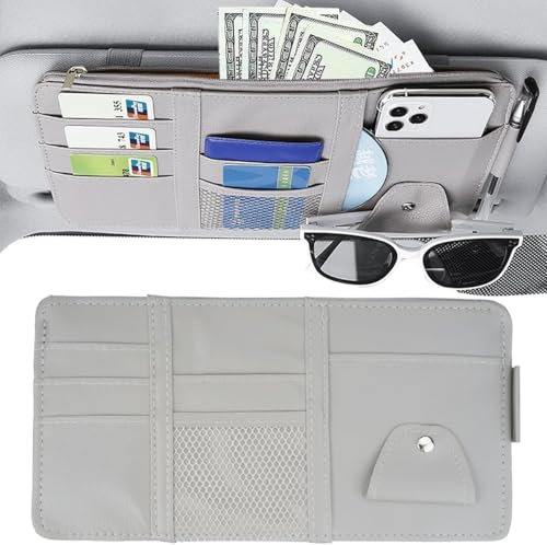 LUlude Organizador Parasol de Coche para Nissan Qashqai 2016-2021, para Guardar teléfonos móviles, Tarjetas bancarias, Gafas de Sol