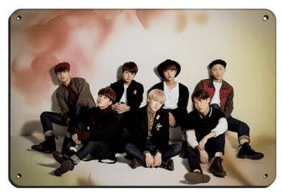 WEHGE Kpop Poster BTS Poster (14) Blechschild Vintage Metall Pub Club Cafe Bar Home Wandkunst Dekoration Poster Retro 20 x 30 cm