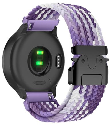 KMKJSH Tressé Bracelet en Nylon Compatible avec Garmin Venu 2S/Venu 3S Bracelets de Montre, Réglable Boucles Latérales en Métal Sport Hommes Femmes Sangles de Rechange pour Garmin Venu 2S (12)