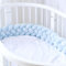 PromCaeruyn Bettumrandung Babybett Umrandung 4-Lagen Geflochten Bettschlange Baby Nestchenschlange Knotenkissen Nestchen Handgestricktes Bettschlange(Blue,3.6m)