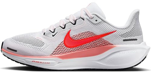 NIKE Femme Pegasus 41 Sneaker, White Bright Crimson Magic Ember Black, 38.5 EU
