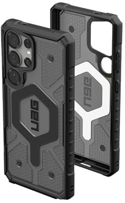 URBAN ARMOR GEAR UAG Designed for Samsung Galaxy S25 Ultra Case 6.9 Pathfinder Clear - Compatible with Magnetic Charging Transparent Rugged Military Drop Tested Protective Cover, Ash