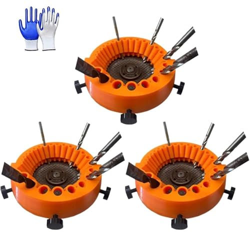 Drill Bit Sharpener, Handheld Drill Bit Sharpener for All Bits, Power Drill Bit Grinding Attachment, Giant Blade Angle Grinder for Grinding Drill Bits, Compatible with 2 to 13 mm Drill Bits 3pcs