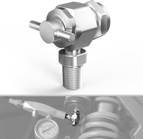 NICECNC Outil de Remplissage d'azote mâle NPT 0,3 cm Compatible with Les amortisseurs et entretoises de Voiture, Moto avec Valve de Remplissage Schrader (Tige de Pneu)