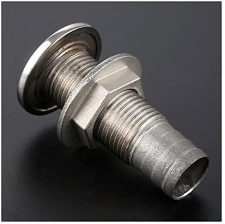 LEFTART Raccord de vidange de Bateau en Acier Inoxydable 316, raccord cannelé for Bateau à rames(1-2 inch)