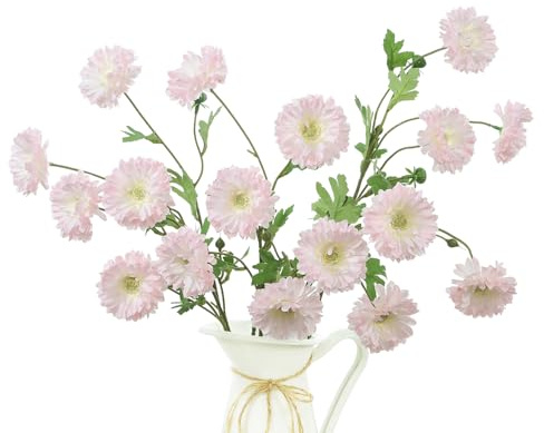 LEUCHTAMOR 6 Stück Künstliche Gerbera-Gänseblümchen Rouge künstliche Gänseblümchen Seidenblumen für Zuhause Büro, Party, Hochzeit, Tafelaufsatz, Dekoration