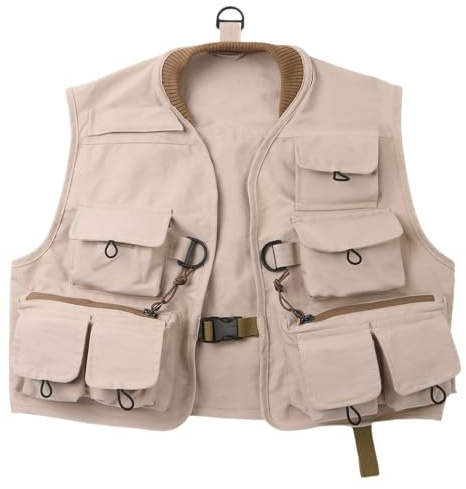 HOOLRZI Équipement de pêche à la truite pour enfants - Gilet multi-poches pour l'extérieur - Accessoires de pêche à la mouche pour garçons et filles