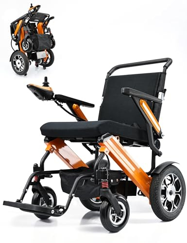 ZHaelyx Rollstuhl Elektrischer Faltbar mit Ergonomischem Sitz,25km All-Terrain-Elektrorollstuhl für Senioren,Elektromagnetische Bremse,Ideal für Mobilität im Alltag & Reisen