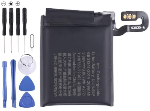 APGLSXY Batterie longue durée de 209 mAh pour montre connectée 40 mm Modèle A2721 Comprend une batterie de rechange Essential Tools pour montre intelligente