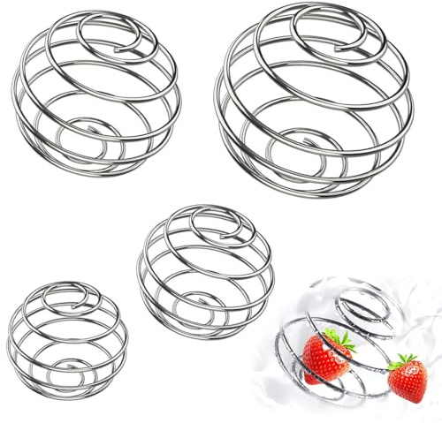 MKEAWWU 4 Stück More Shaker Edelstahl Protein Shaker Ball, Federkugeltyp Blender Für Sport & Fitness, 8G, 9G, 10G & 12G, Silber