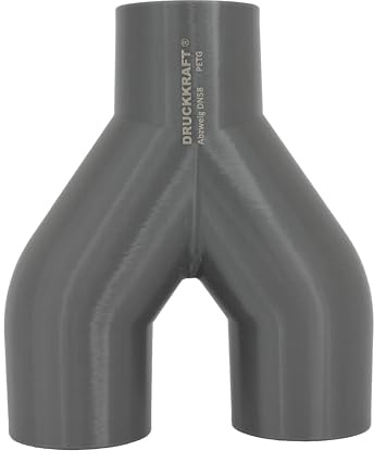DRUCKKRAFT Y-Verteiler DN58 auf 2× DN58 | 2-Wege Rohrverteiler für Werkstatt Absaugung | Industriestaubsauger 58 mm