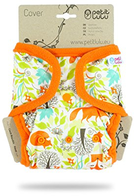 Petit Lulu One Size Überhose (5-16 kg) für Stoffwindeln Druckknöpfe (Füchse)