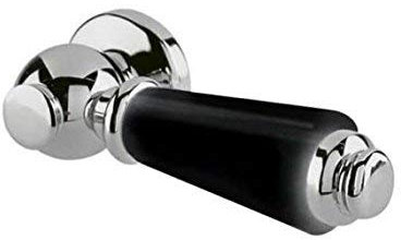 Taps2Traps Designer Black Ceramic Cistern Lever with Chrome Details, Fits Most Cisterns Made