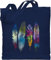 Baumwolltasche - Kunst - Federn Wasserfarbe Watercolor Feathers - Unisize - Navy Blau - stoffbeutel baumwolle art jute einkaufstasche stofftüten beuteltasche jutetasche langer henkel taschen bag