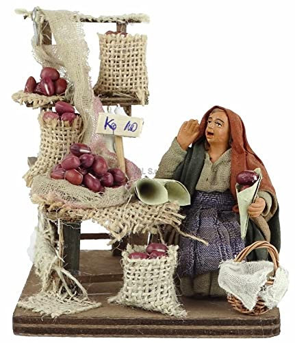 Presepe Castagnara con banco in Terracotta cm. 10