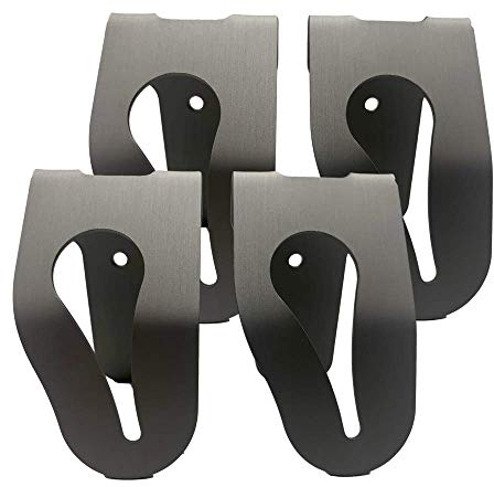 4 Handtuchhalter aus Aluminium zum Klemmen von VDM FAMILY I Handtuchklemme für Küche & Bad I Robust & Langlebig I Selbstklebende Haken I Einfache Montage ohne Bohren I Made in Germany (Silber)
