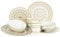 CreaTable, 23597, Série MANDALA GOLD - blanc, ensemble de vaisselle, service à combiner 8 pièces