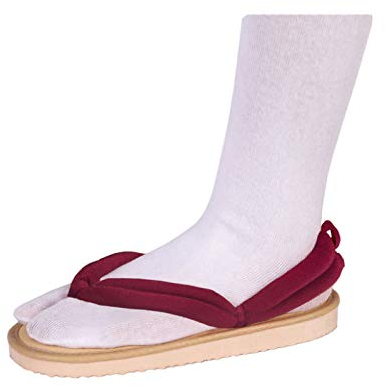 QYIFIRST Kimetsu no Yaiba Tanjiro Kamado Cosplay Clogs Shoes Slippers Sandals für Kostüm Rotwein Herren Damen 43 (Inside Length 26cm)