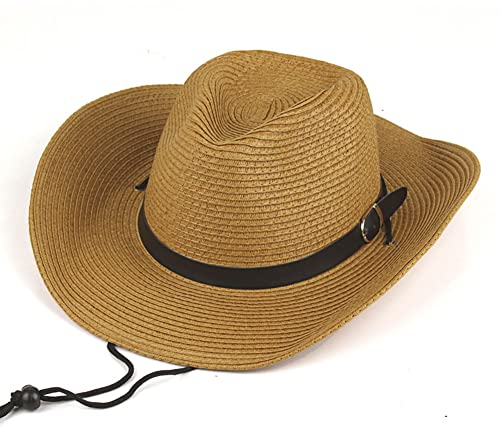 Panama Fedora Chapeau de Cowboy Homme - Soleil te Anti-UV - Bord Pliable - Large - Jazz Hip-Hop