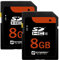 Synergy Digital 8GB, SDHC UHS-I Memory Cards - Class 10, U1, 20MB/s, 300 Series - Pack of 2