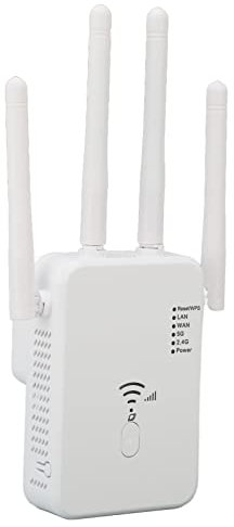 Extensor WiFi, Amplificador WiFi 1200Mbps Gigabit Amplificador de Señal Inalámbrico de Alta Velocidad Repetidor WiFi de Doble Banda, Diseño Compacto de Enchufe de Pared,