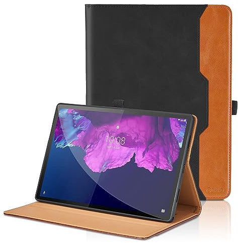 Case for Lenovo Tab P11 Plus 2021/Tab P11 2020 11 inch - Model TB-J616F/TB-J616X/TB-J606F/TB-J606X with Hand Strap, PU Leather Folio Case Support Auto Wake/Sleep Function, Black