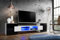 Komodee, Meuble Banc TV Merano, Blanc Blanc Noir, Largeur 230 cm x Hauteur 52,5 cm x Profondeur 35 cm, sans LED, pour Salon, Chambre
