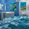 Dalle Pvc Adhesive Sol Papier Peint De Sol Personnalisé Moderne Stéréoscopique Eau De Mer 3D Murale De Sol En Pvc Auto-Adhésif Imperméable Pour Salle De Bain, 250 X 175 Cm