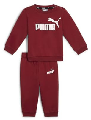 PUMA Minicats Ess Crew Jogger Fl, Tuta sportiva Unisex - Bimbi 0-24, Rosso intenso., 80