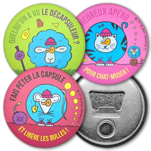 3 décapsuleurs – Brebis Quelqu’un a vu ? - Chat L’heureux Apéro – Souris Fais Péter