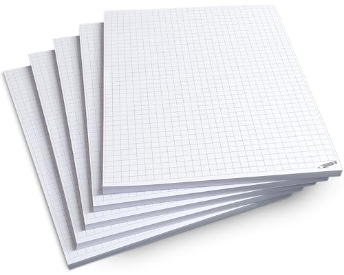 iulias Freude schenken! Notizblock A5 kariert I Spar-Set 5 Blöcke DIN A 5 I 50 Blatt je Block I abreißbar I 80g/m² Papier weiß I Schreibblock, Notizen, Rechenblock, Notepad