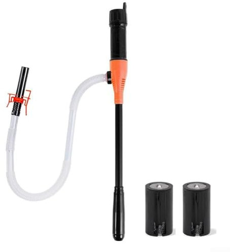 babominimer Pompe à batterie portable, pompe de transfert de liquide à piles, pompe à carburant portable, pompe à siphon électrique, pompe de transfert de carburant (orange A)
