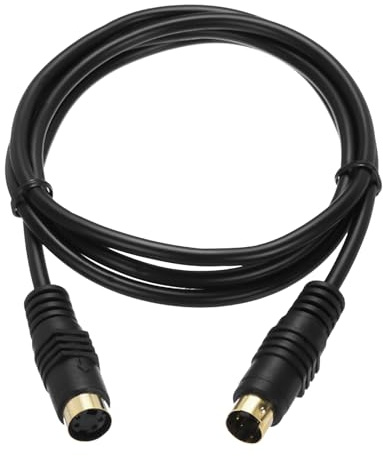 MECCANIXITY S Video Cable 3.3ft, Mini DIN 4 Pin S-Video Cable Male to Female Gold Plated Connector Transfer for TV Receiver Monitor S-VHS VCR DVD