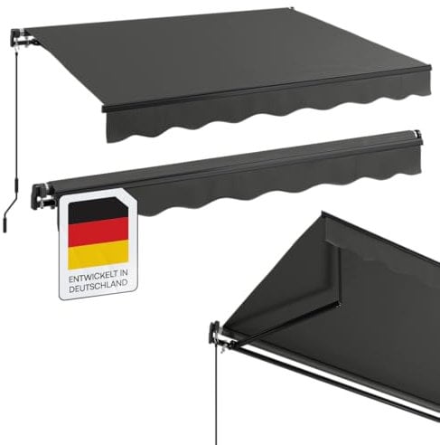 STEELSØN Gelenkarmmarkise Kestria 250x200 cm Markise Sonnenmarkise Sonnenschutz Gelenkmarkise aus Aluminium/Polyester wetterfest Blickdicht anthrazit