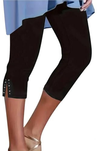 Legging 3/4 Femme Taille Haute Pantalon Sport Capri Pantacourt Été Extensible Opaque Leggings Court Push Up Anti-Cellulite Cyclisme Yoga Fitness