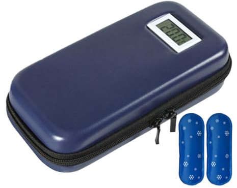 Kleine Kühltasche - Mini Kühltasche, 21cm Faltbare Lunch-Box - Medikamenten-Kühlbox mit Temperaturanzeige & Eisbeuteln, tragbar & leicht, ideal für Reisen, Büro & unterwegs