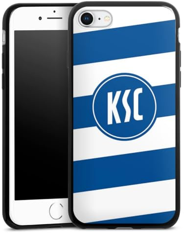 Slim Case extra dünn kompatibel mit Apple iPhone SE (2020) Silikon Handyhülle schwarz Hülle Wappen Karlsruher SC KSC