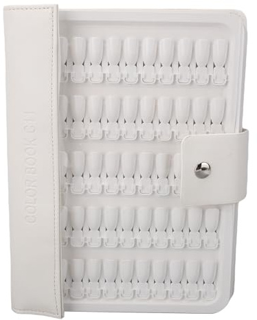 ZJchao Livre D'affichage de Couleurs D'ongles de 150 Couleurs, Support D'échantillon D'ongles en Plastique avec Faux Conseils Blancs et Couverture en Cuir PU ABS renforcé, pour les