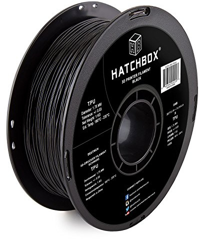 HATCHBOX TPU 3D Printer Filament, Dimensional Accuracy +/- 0.03mm, 1kg Spule, 1.75mm, Shore 95A, Schwarz