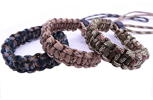 YTBUBOR Camera Wrist Strap Adjustable Braided 550 Paracord (3 Pack Camouflage)