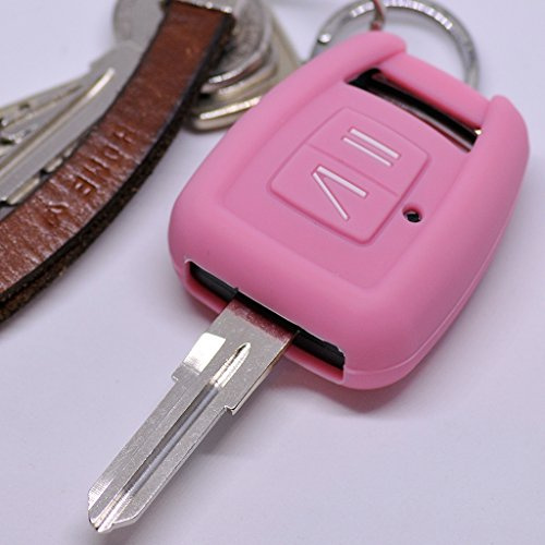 Soft Case Silikon Auto Schlüssel Schutz Hülle Pink kompatibel mit Opel Zafira A Astra G Vauxhall